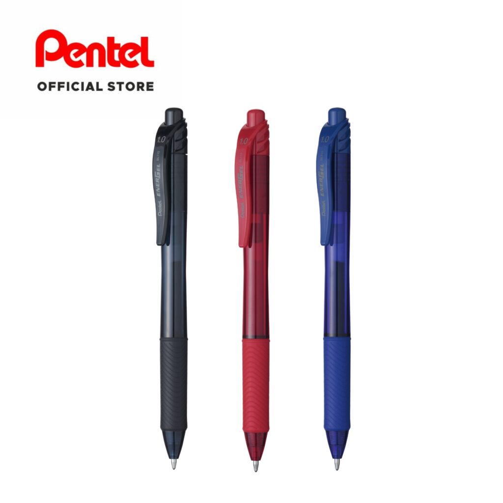 Stylos Gel Pentel EnergelX - Lot De 12, Pointe 1 Mm, Encre Noire - 84% Matériaux Recyclés